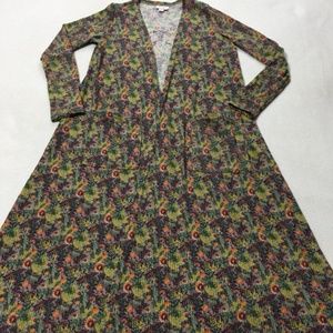 Lularoe Ribbed Floral Sarah Long Duster Cardigan